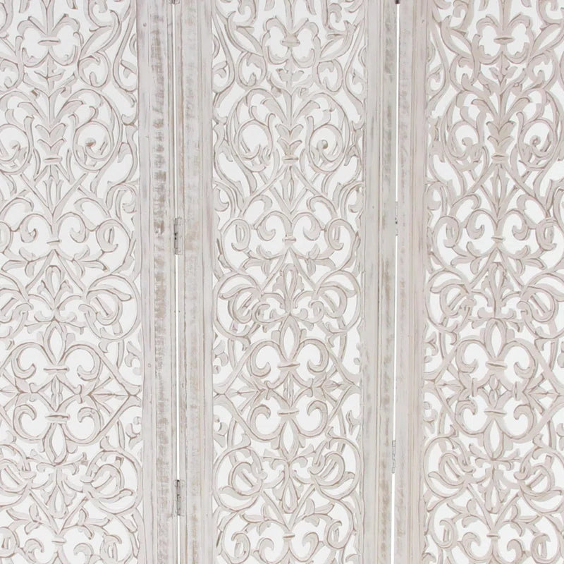 Allium Hinged Foldable Floral Partition Room Divider Screen