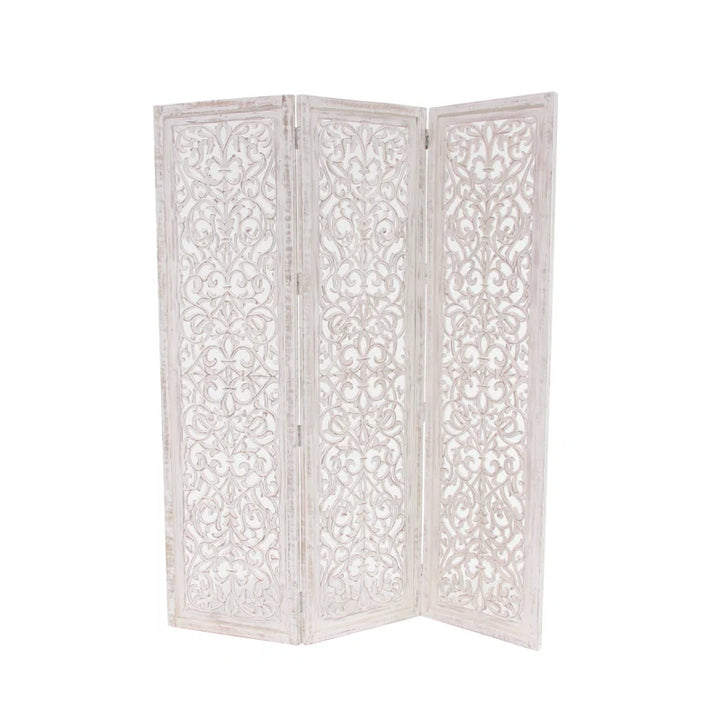 Allium Hinged Foldable Floral Partition Room Divider Screen