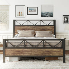Keisha Wood and Metal Low Platform Bed