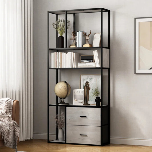 Zela Etagere Living Lounge Storage Drawer Organizer Bookcase Rack