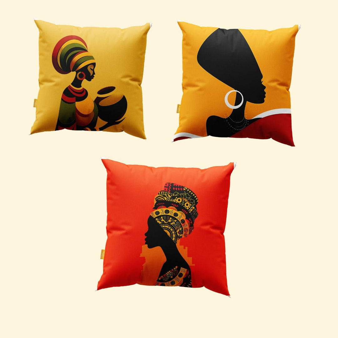 Afrocena Living Lounge Bedroom Cushion Covers (Set of 3) | Home Décor | Waseeh Pakistan