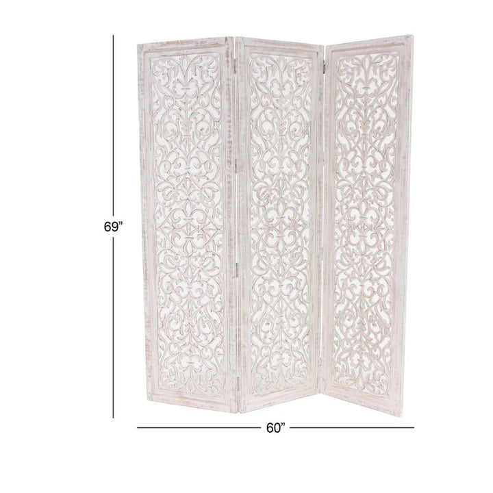 Allium Hinged Foldable Floral Partition Room Divider Screen | Furniture | Waseeh Pakistan