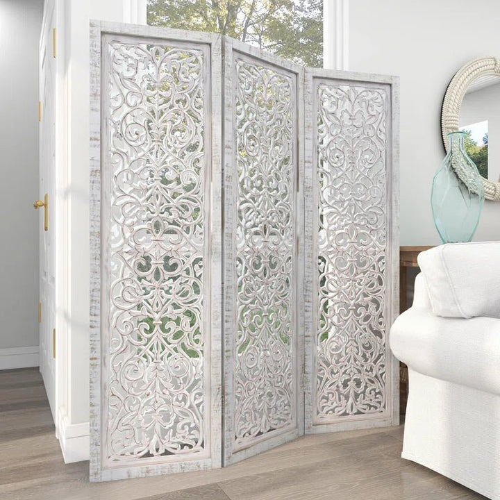 Allium Hinged Foldable Floral Partition Room Divider Screen | Furniture | Waseeh Pakistan