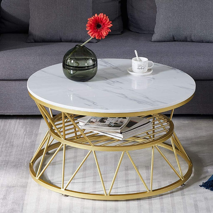 Anamino Modern Round Metal Coffee Living Lounge Center Table | Furniture | Waseeh Pakistan