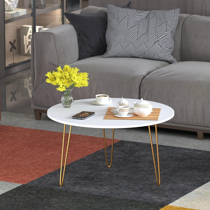 Anikaa Living Room Lounge Coffee Center Hairpin Legs Table mdf marble white | Furniture | Waseeh Pakistan