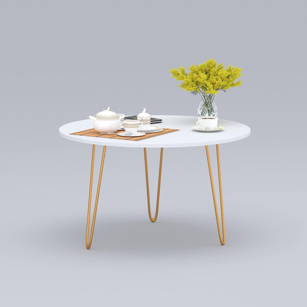 Anikaa Living Room Lounge Coffee Center Hairpin Legs Table mdf marble white | Furniture | Waseeh Pakistan
