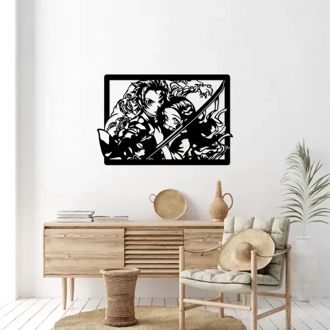 Anime Demon Slayer - Tanjiro &amp; Nezuko Inspired Wall Frame Decor | Furniture | Waseeh Pakistan