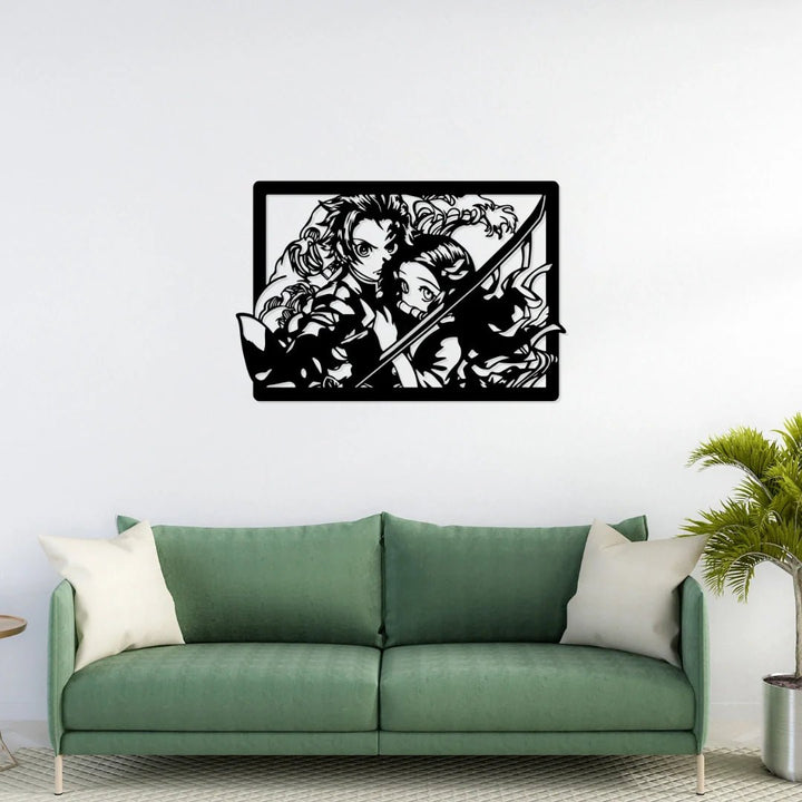 Anime Demon Slayer - Tanjiro &amp; Nezuko Inspired Wall Frame Decor | Furniture | Waseeh Pakistan