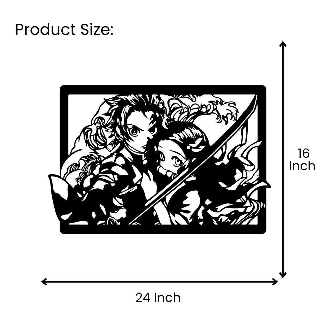 Anime Demon Slayer - Tanjiro &amp; Nezuko Inspired Wall Frame Decor | Furniture | Waseeh Pakistan