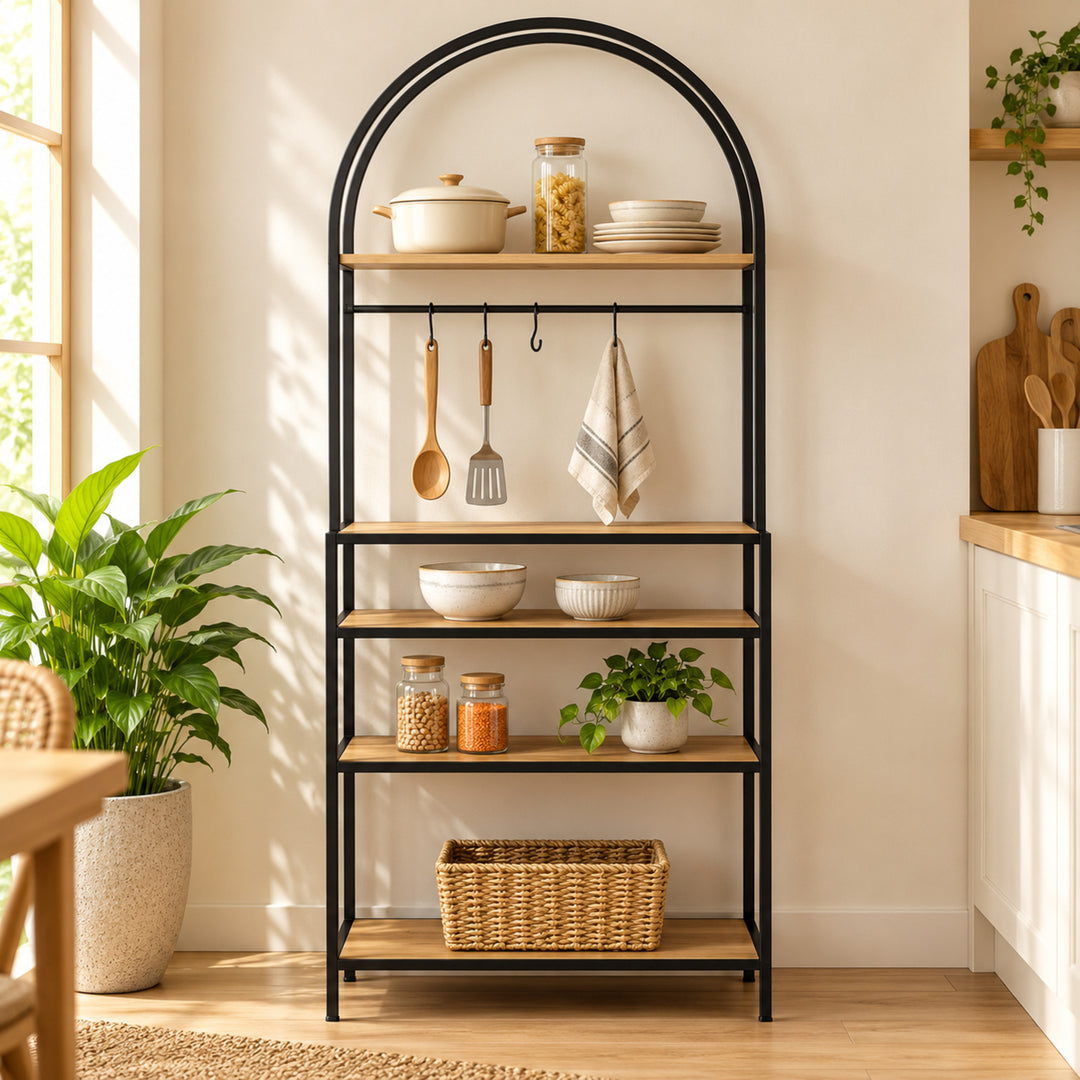 Arcadia kitchen organizer concept shown with natural greenery in warm kitchen setting