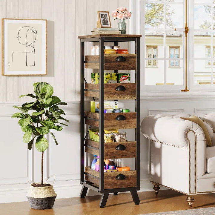 Arnatoi Narrow Snack Stand Fruit Basket Wood Fruit And Vegetable Storage Bakers Rack | Not Sale FB | Waseeh Pakistan