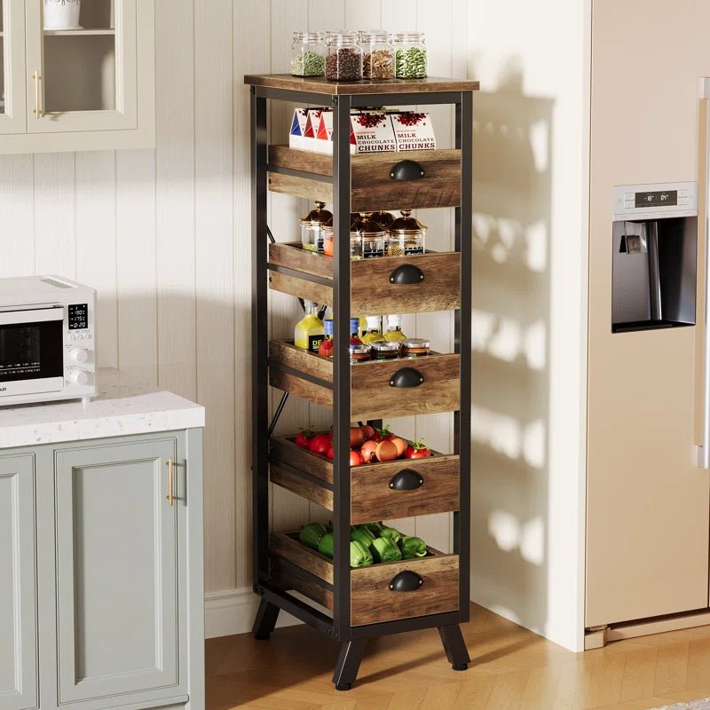 Arnatoi Narrow Snack Stand Fruit Basket Wood Fruit And Vegetable Storage Bakers Rack | Not Sale FB | Waseeh Pakistan