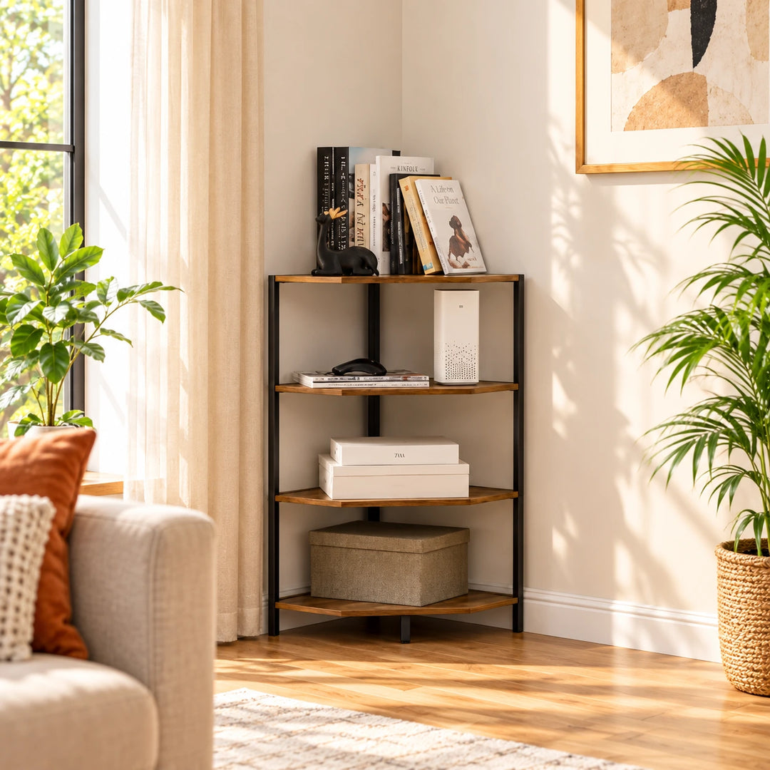 Banishe Corner Organizer Bookcase Storage Rack