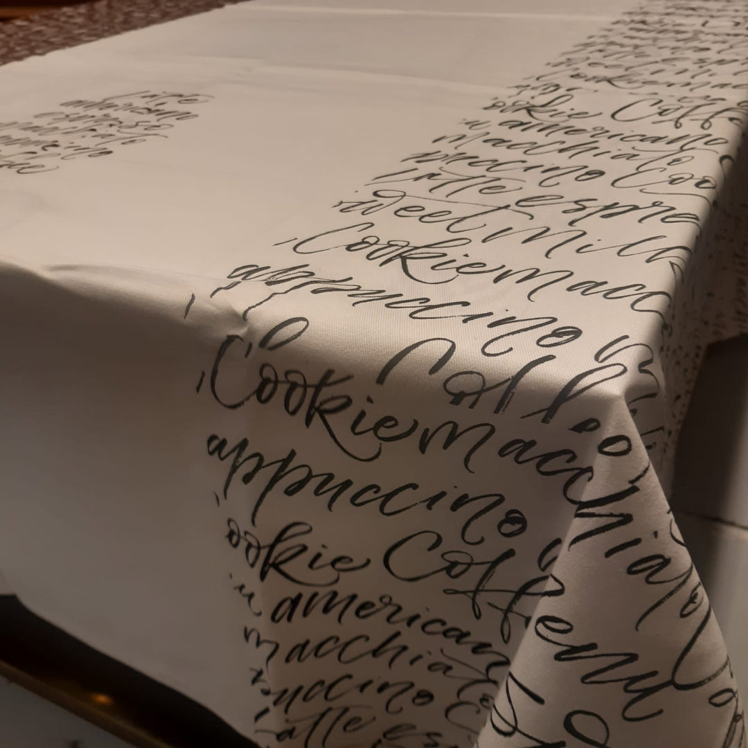 Beans &amp; Font Table Cover Duck Cotton | Home Décor | Waseeh Pakistan