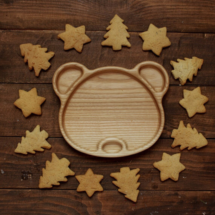 Bear Shape Kids Wooden Platter Tray | kitchen Item | Waseeh Pakistan