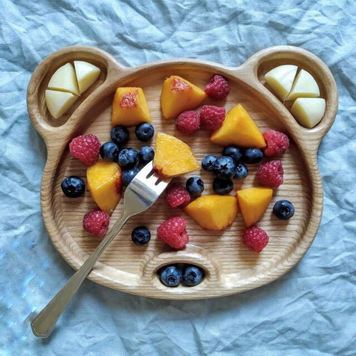 Bear Shape Kids Wooden Platter Tray | kitchen Item | Waseeh Pakistan
