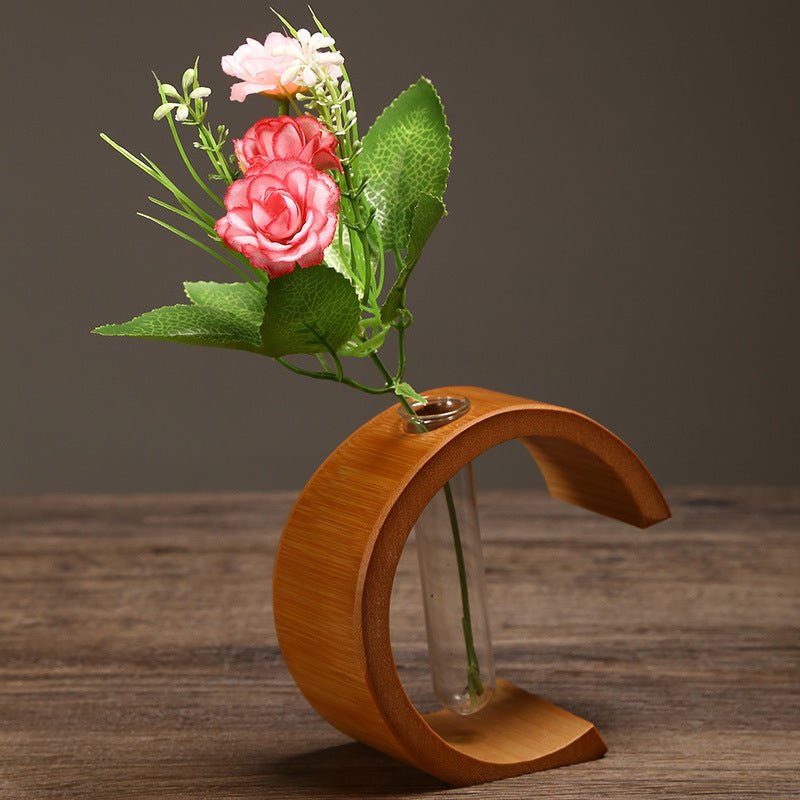 Bonsai Wood Test Tube Flower Pot Artistic Vase Home Office Vase Decor | Not Sale FB | Waseeh Pakistan
