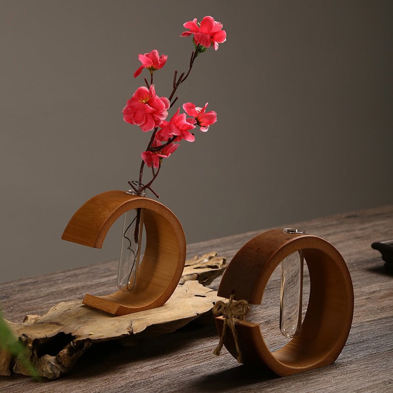 Bonsai Wood Test Tube Flower Pot Artistic Vase Home Office Vase Decor | Not Sale FB | Waseeh Pakistan