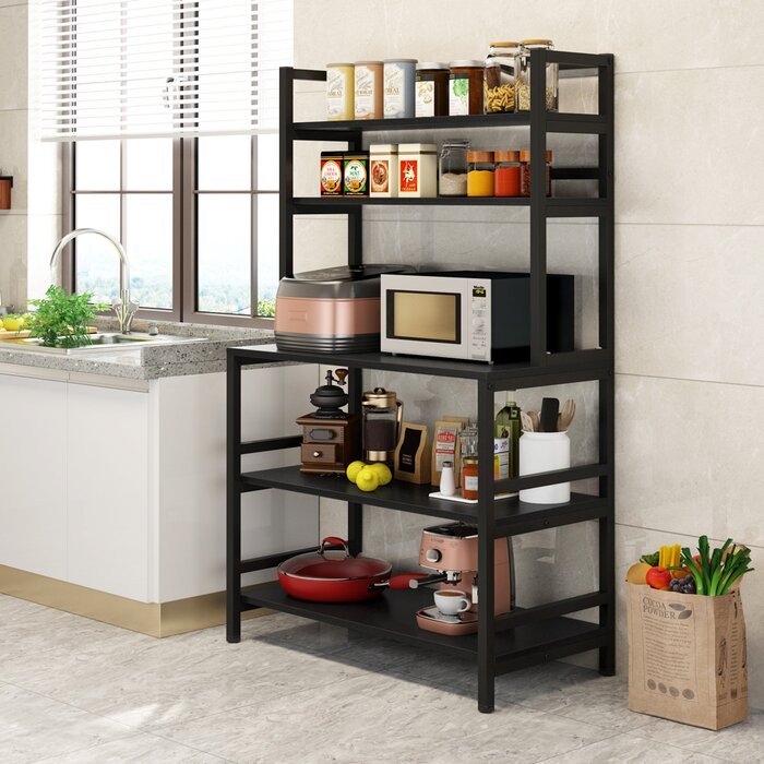 Breagha Wrought Iron Standard Baker's Rack with Microwave Compatibility | Furniture | Waseeh Pakistan