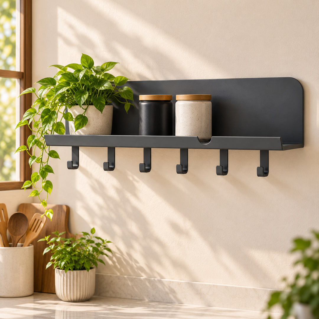 Brewmo kitchen organizer concept shown with natural greenery in warm kitchen setting
