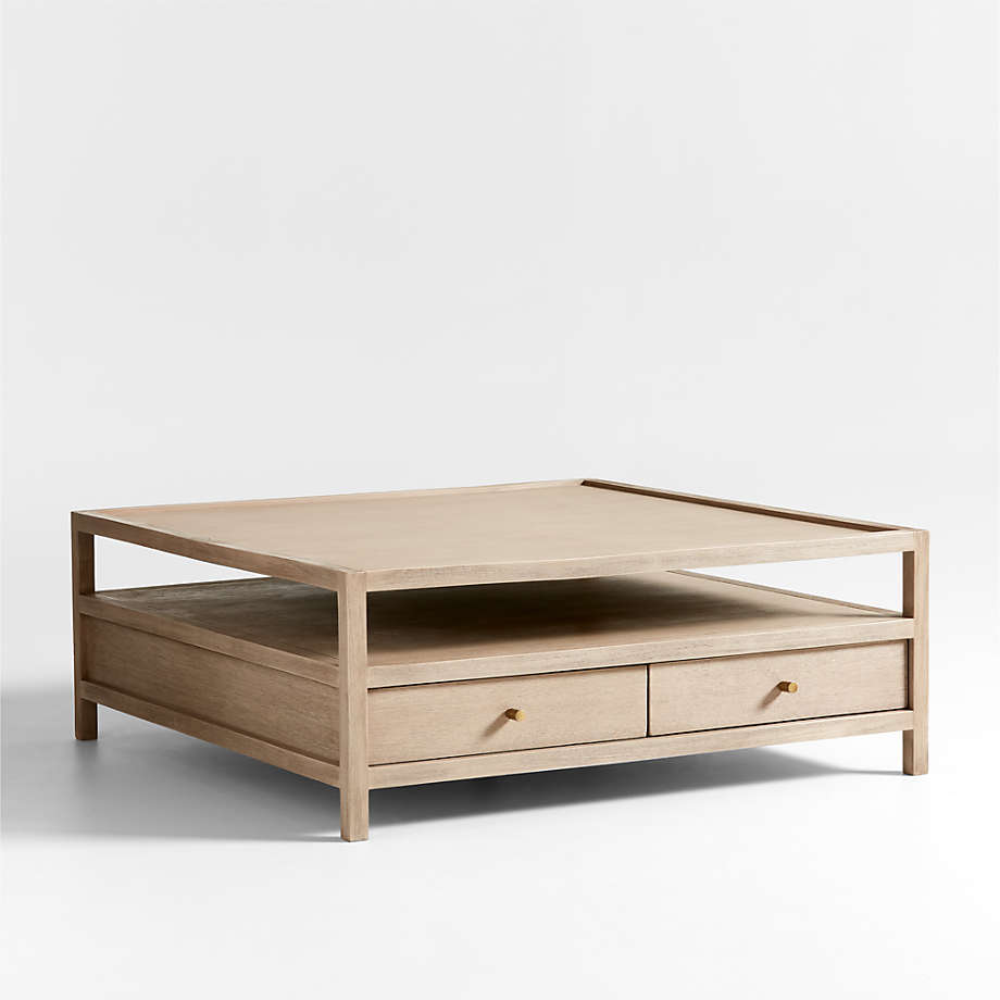 Caen Living Lounge Square Storage Coffee Table (Solid Wood) | Furniture | Waseeh Pakistan