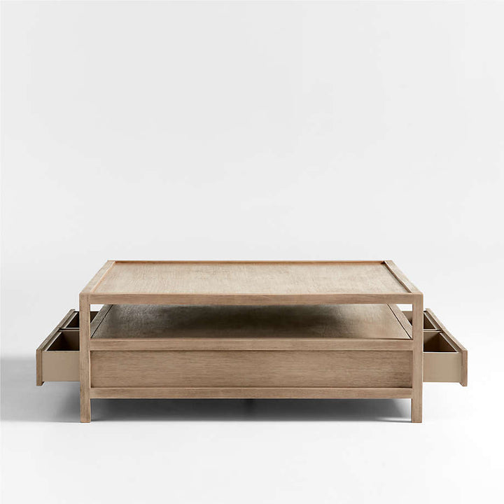 Caen Living Lounge Square Storage Coffee Table (Solid Wood) | Furniture | Waseeh Pakistan