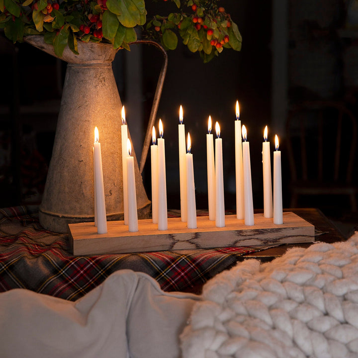 Flatiroolo Living Lounge Table Wooden Candle Holder Stand