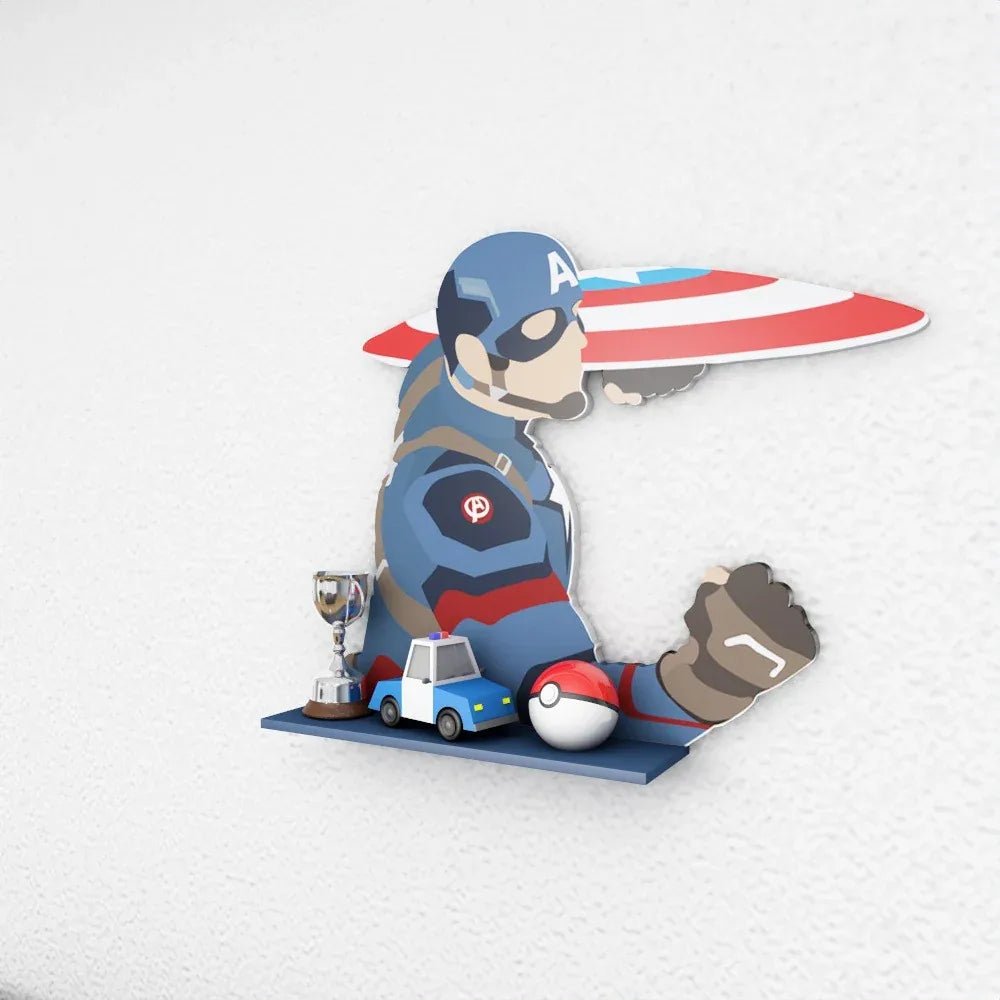 Captain America Marvel Kids Bedroom Floating Organizer Shelve Decor | Furniture | Waseeh Pakistan
