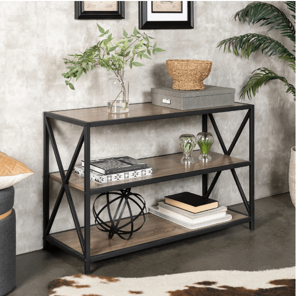 Carbon X-Frame Bookcase Console Organizer Rack Table | Furniture | Waseeh Pakistan
