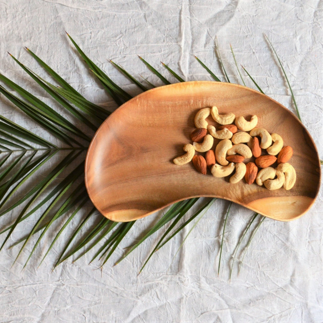 Cashew Nut Shape Wooden Platter Tray | kitchen Item | Waseeh Pakistan