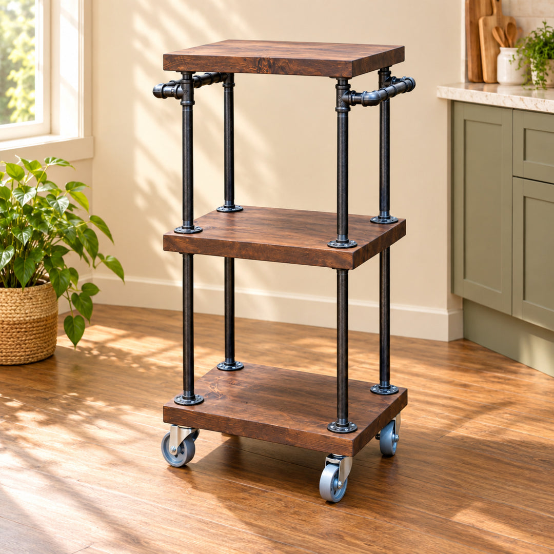 Chopero kitchen trolley design visualization with natural greenery and corrected narrow proportions