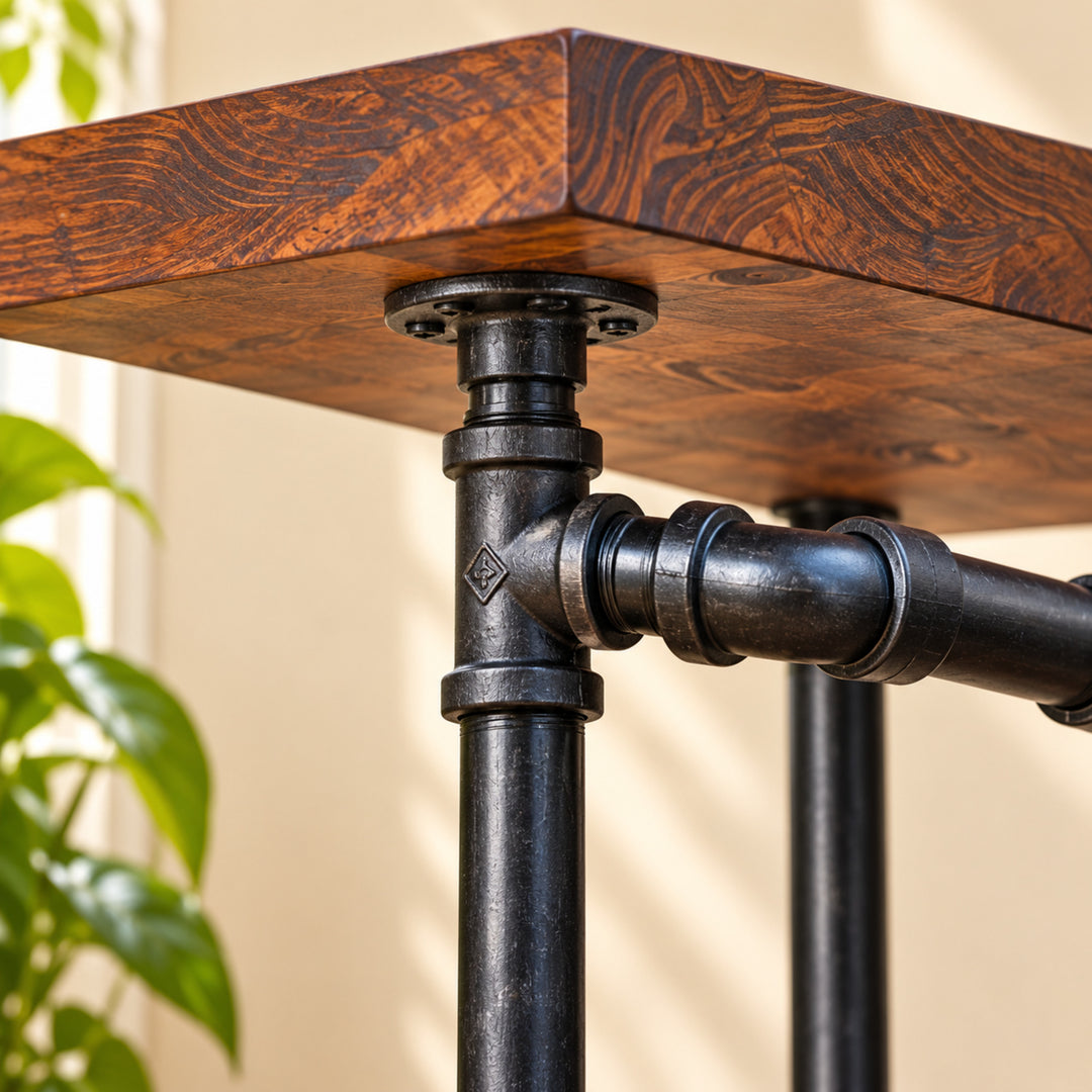Chopero kitchen trolley construction detail with natural greenery and corrected narrow proportions