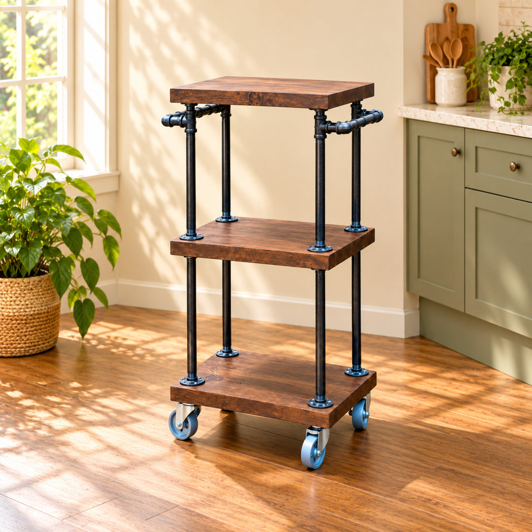 Chopero kitchen trolley design visualization with natural greenery and corrected narrow proportions