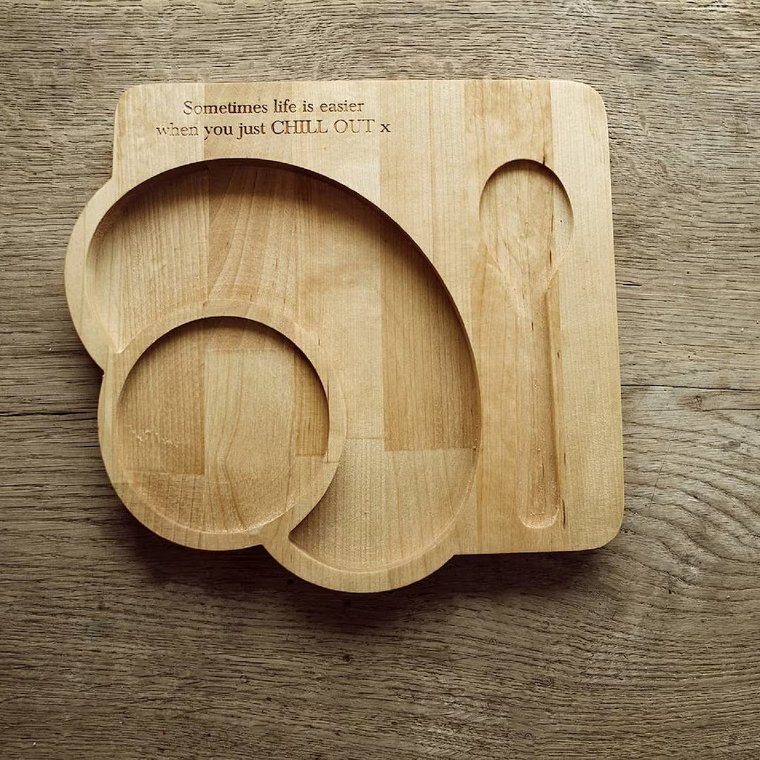 Coffee And Sweets Solid Wood Serving Tray Platter | Not Sale FB | Waseeh Pakistan
