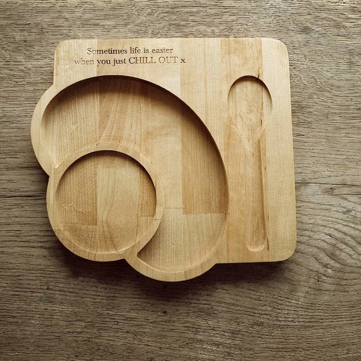 Coffee And Sweets Solid Wood Serving Tray Platter | Not Sale FB | Waseeh Pakistan