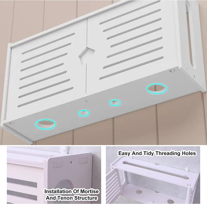 Constricted Router Wifi Double Door Wall Mounted Floating Bracket Shelve | Furniture | Waseeh Pakistan