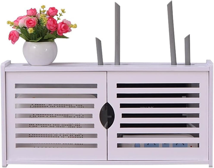 Constricted Router Wifi Double Door Wall Mounted Floating Bracket Shelve | Furniture | Waseeh Pakistan