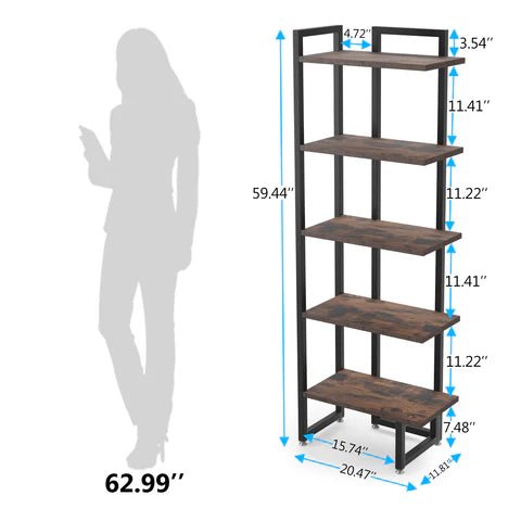 Cora Living Lounge Industrial Corner Shelf Bookcase Organizer Rack | Furniture | Waseeh Pakistan