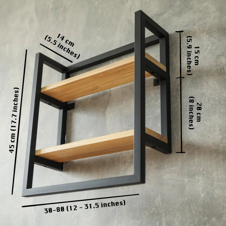 Counzie 2 tier Wood Metal Living Lounge Kitchen Organizer Floating Shelve | Furniture | Waseeh Pakistan