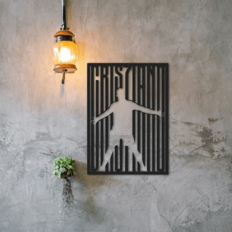 CR7 Silhouette Cristiano Wall Ronaldo Art - Iconic Footballer Decor for Sports Enthusiasts | Home Décor | Waseeh Pakistan
