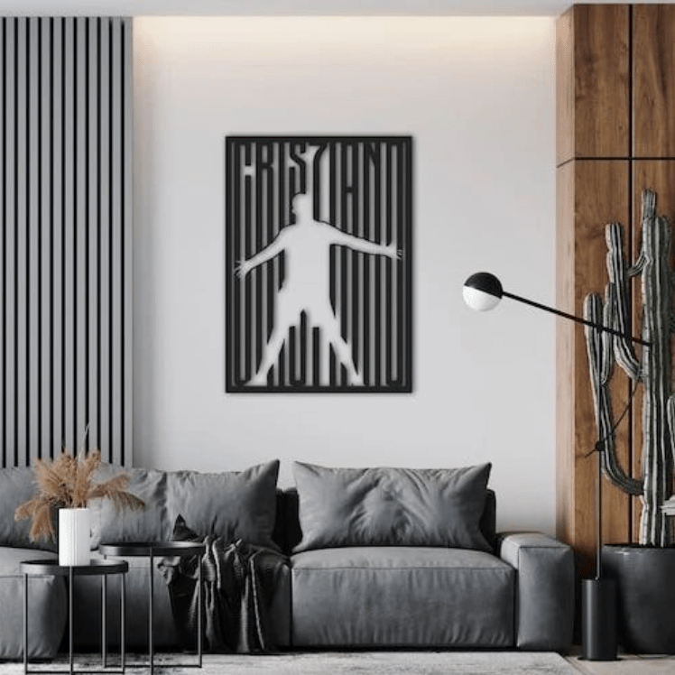 CR7 Silhouette Cristiano Wall Ronaldo Art - Iconic Footballer Decor for Sports Enthusiasts | Home Décor | Waseeh Pakistan