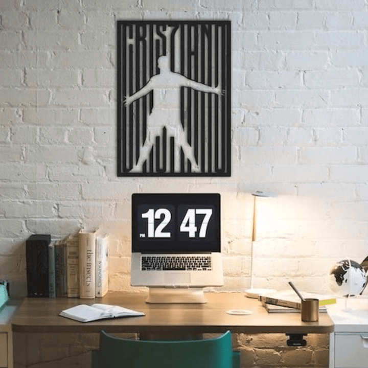 CR7 Silhouette Cristiano Wall Ronaldo Art - Iconic Footballer Decor for Sports Enthusiasts | Home Décor | Waseeh Pakistan