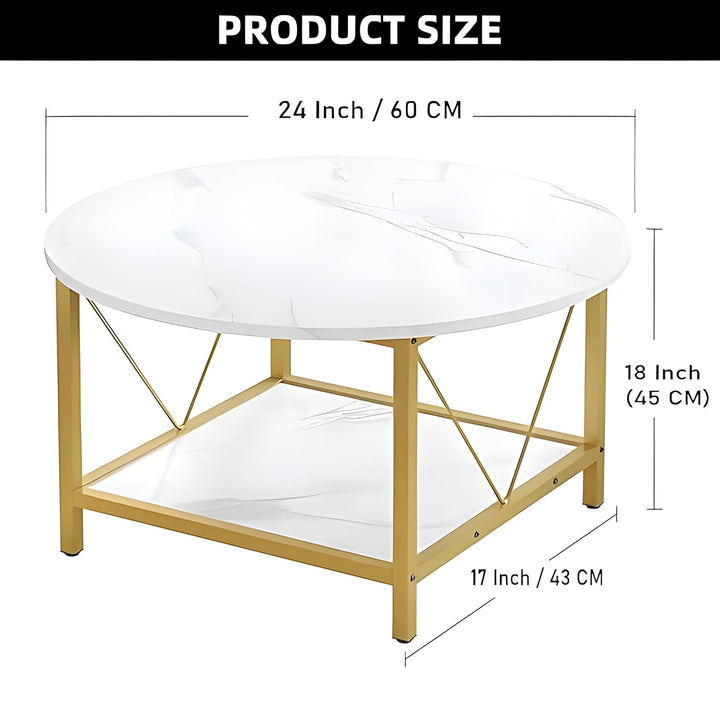 Craftor Luxury Modern Gold Metal Coffee Round Square Center Table | Furniture | Waseeh Pakistan