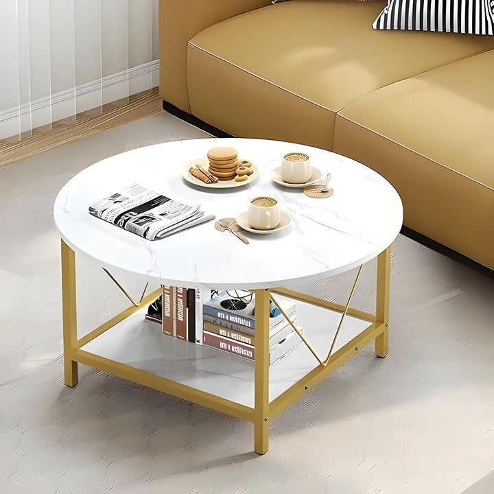 Craftor Luxury Modern Gold Metal Coffee Round Square Center Table | Furniture | Waseeh Pakistan