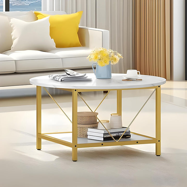 Craftor Luxury Modern Gold Metal Coffee Round Square Center Table | Furniture | Waseeh Pakistan