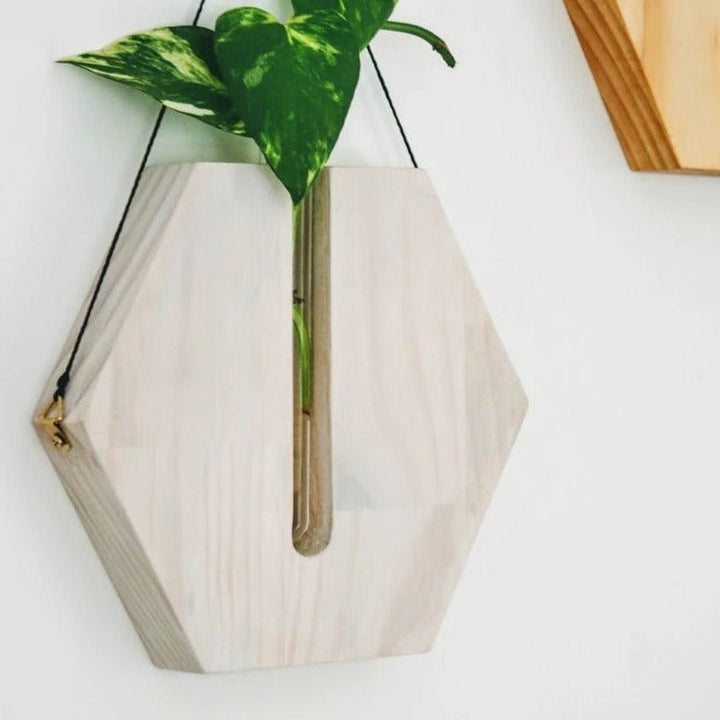 Crucul Wall Hanging Planter Wooden Vase Decor | Not Sale FB | Waseeh Pakistan