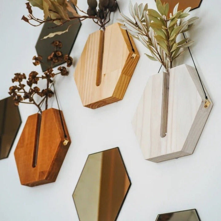 Crucul Wall Hanging Planter Wooden Vase Decor | Not Sale FB | Waseeh Pakistan