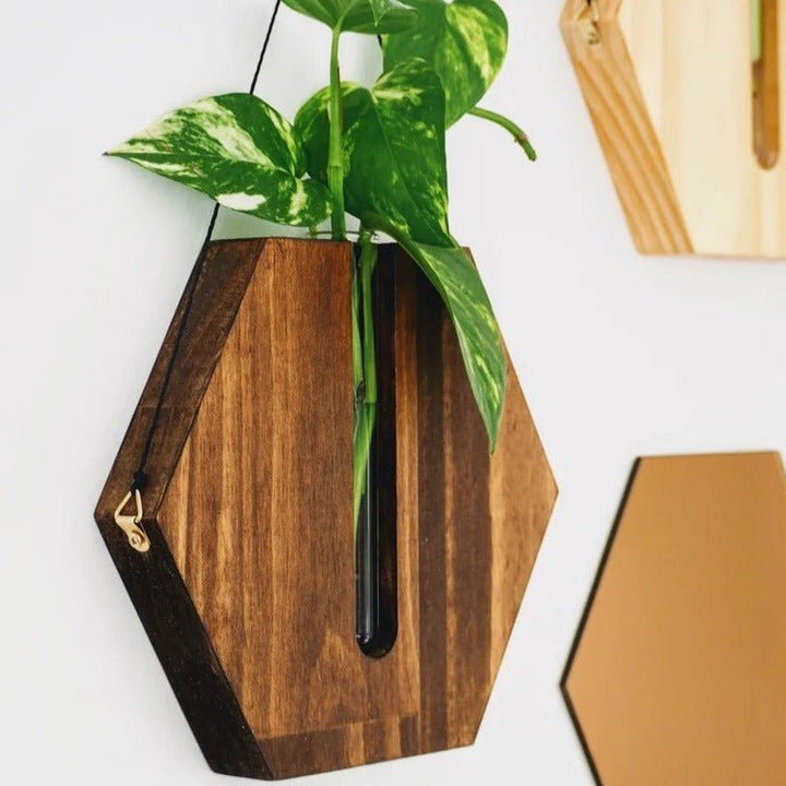 Crucul Wall Hanging Planter Wooden Vase Decor | Not Sale FB | Waseeh Pakistan