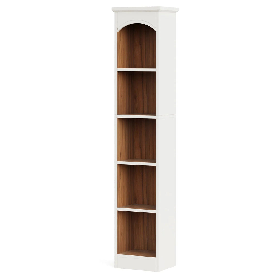 Cubarzi Narrow Bookcase 5-Tier Cube Bookshelf Display Rack with Storage | Furniture | Waseeh Pakistan