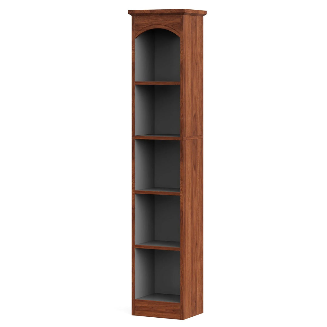 Cubarzi Narrow Bookcase 5-Tier Cube Bookshelf Display Rack with Storage | Furniture | Waseeh Pakistan